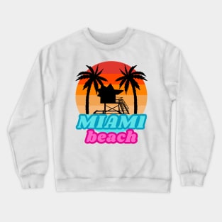 Vintage Miami beach Lifeguard Tower Crewneck Sweatshirt